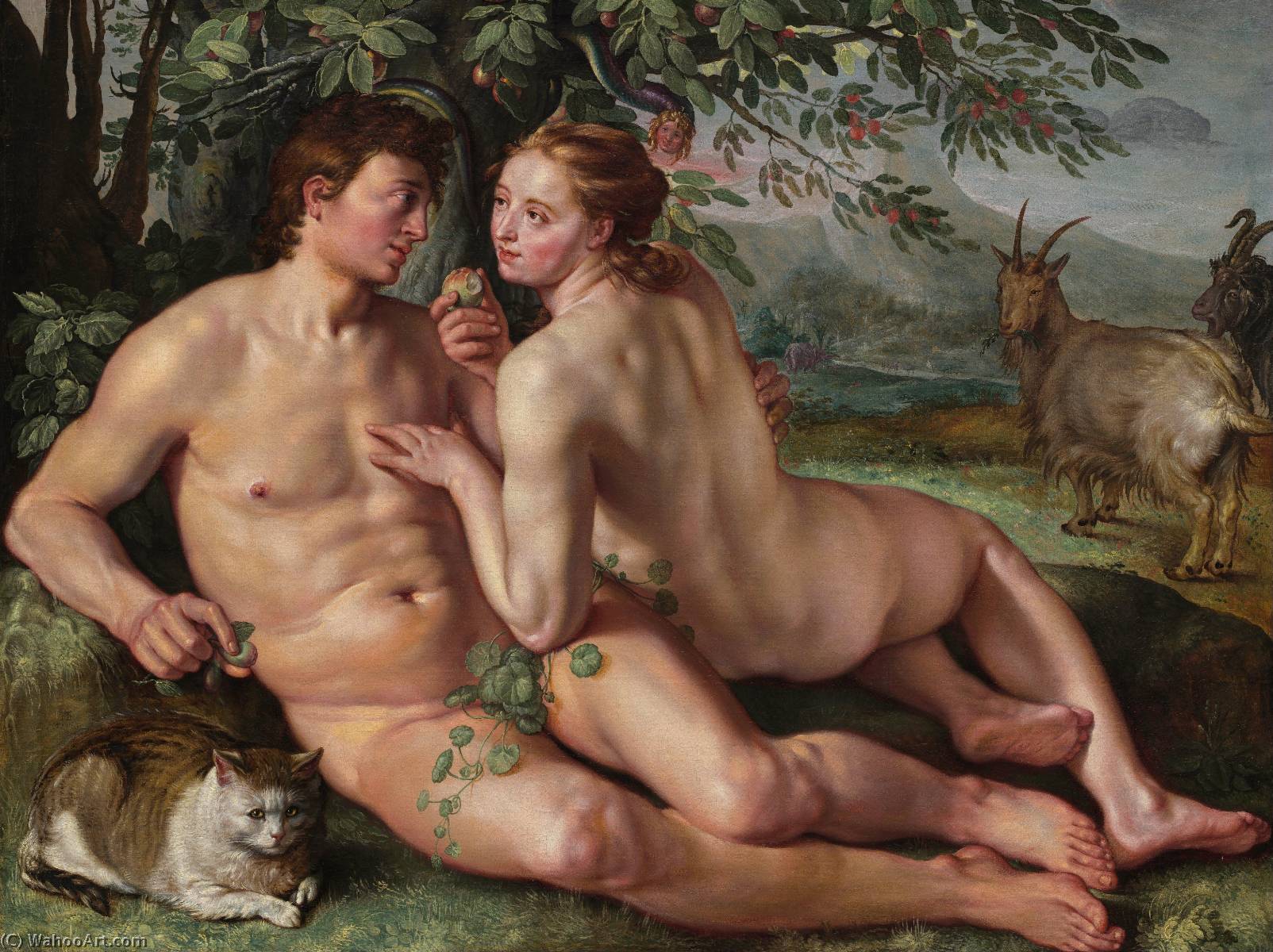 Buy Museum Art Reproductions The Fall of Man, 1616 by Hendrik Goltzius (1558-1617, Italy) | ArtsDot.com
