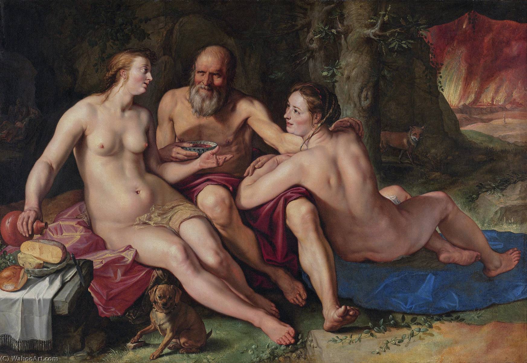 Order Paintings Reproductions Lot and his daughters, 1616 by Hendrik Goltzius (1558-1617, Italy) | ArtsDot.com