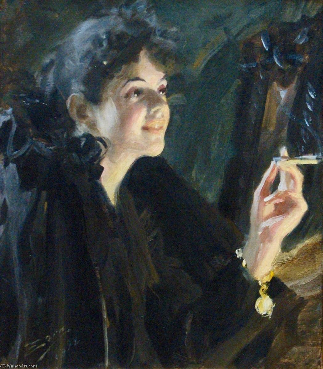 Buy Museum Art Reproductions Français La fille à la cigarette, 2015 by Anders Leonard Zorn (1860-1920, Sweden) | ArtsDot.com