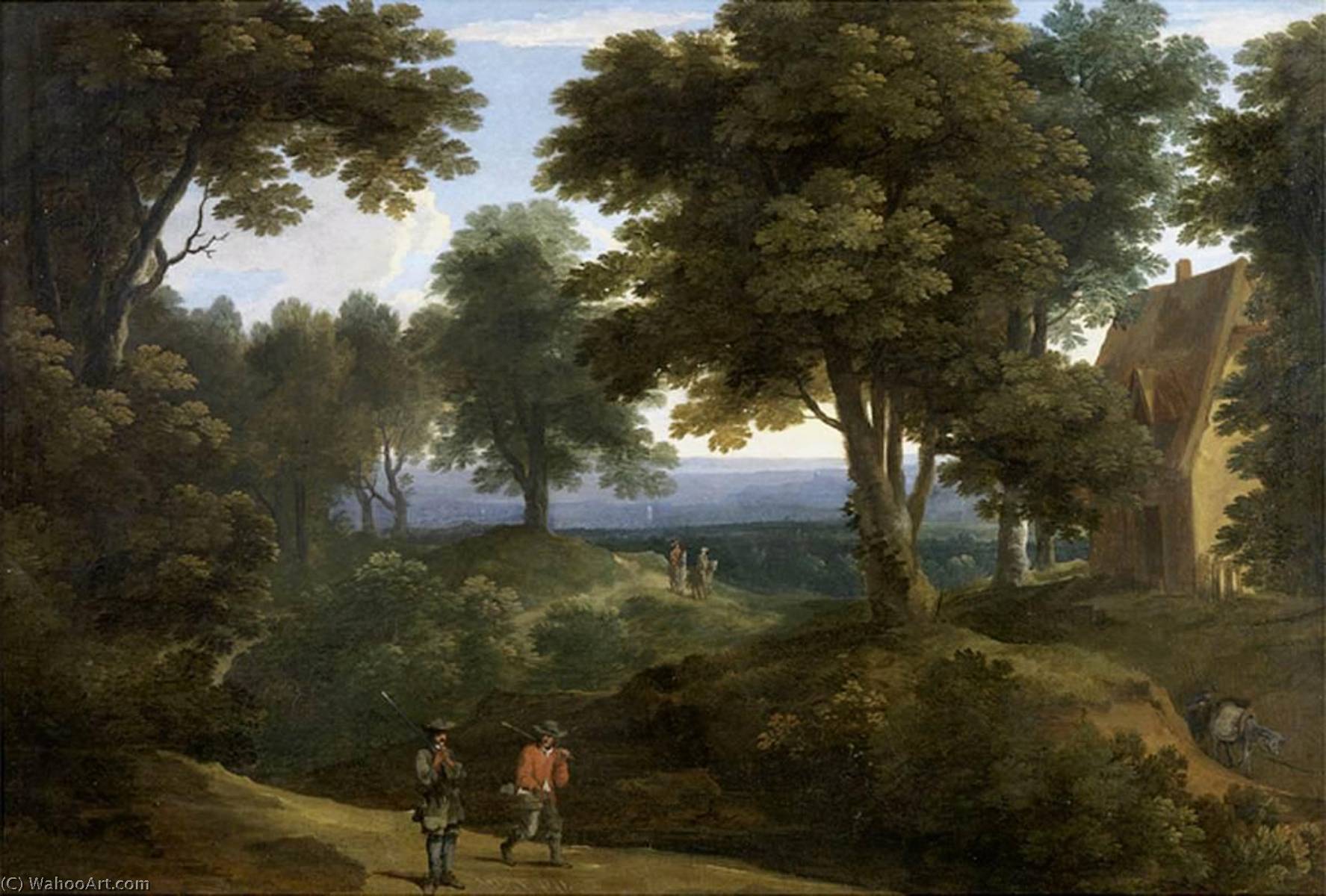 Order Oil Painting Replica Wooded Landscape by Jacques D' Arthois (1619-1686, Belgium) | ArtsDot.com