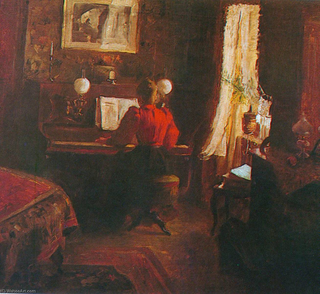 Order Paintings Reproductions The Interior by Jakub Schikaneder (1855-1924) | ArtsDot.com