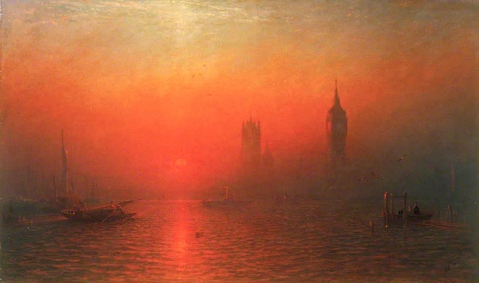 Order Oil Painting Replica The Houses of Parliament from the River, 1864 by James Francis Danby (1793-1861, Ireland) | ArtsDot.com