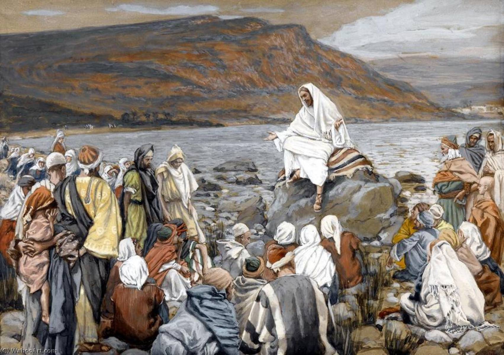 Order Paintings Reproductions Jesus Teaches the People by the Sea, 1896 by James Jacques Joseph Tissot (1836-1902, France) | ArtsDot.com