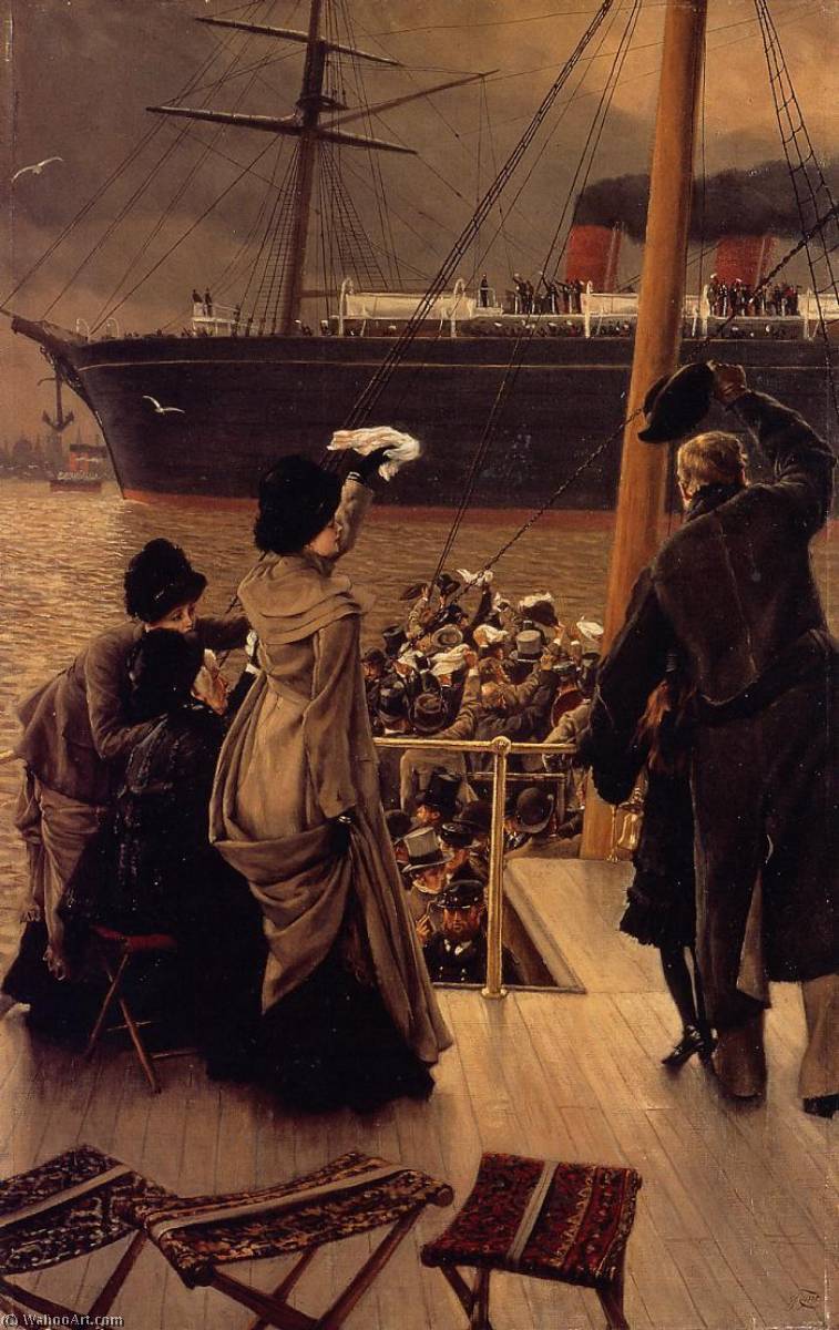 Order Art Reproductions Goodby, on the Mersey, 1882 by James Jaques Joseph Tissot (1836-1902) | ArtsDot.com
