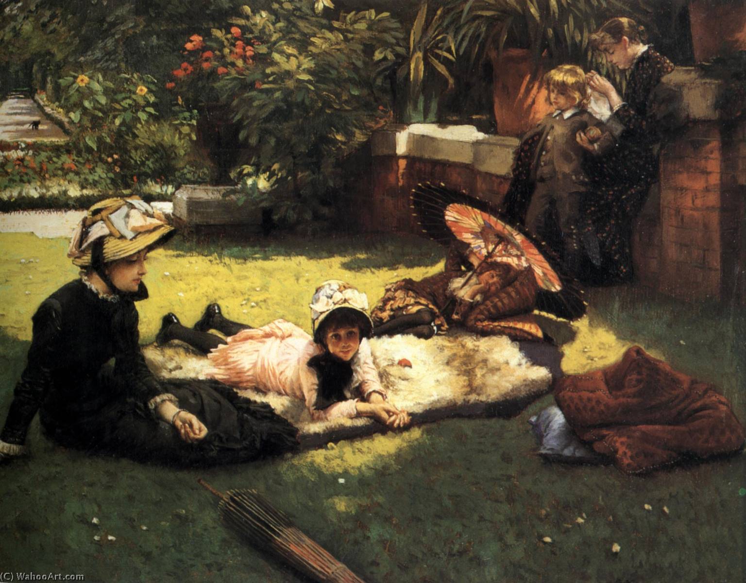 Order Paintings Reproductions English In the Sunshine Français En plein soleil, 1881 by James Jaques Joseph Tissot (1836-1902) | ArtsDot.com