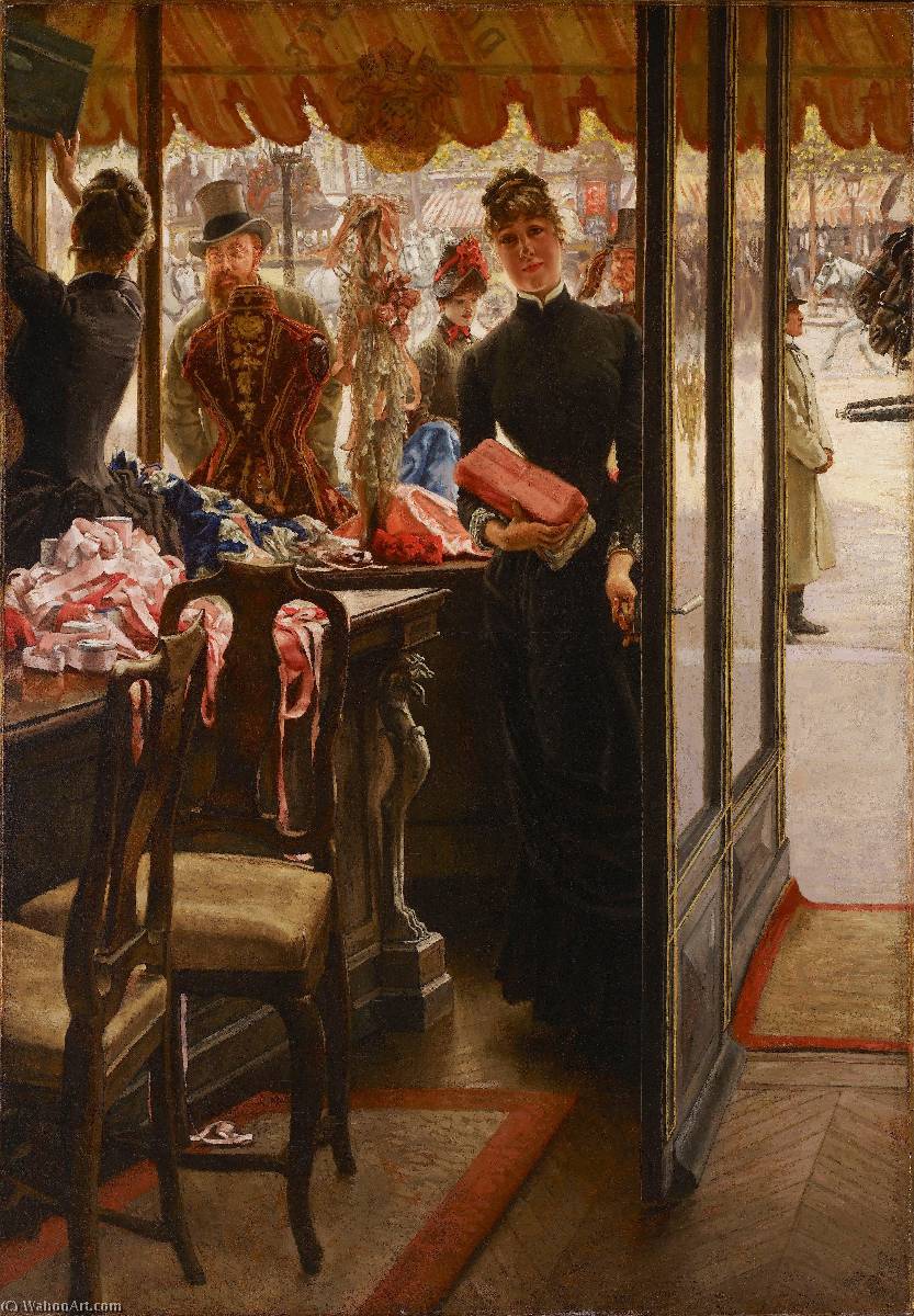 顺序 油畫 La demoiselle de magasin, 1885 通过 James Jaques Joseph Tissot (1836-1902) | ArtsDot.com