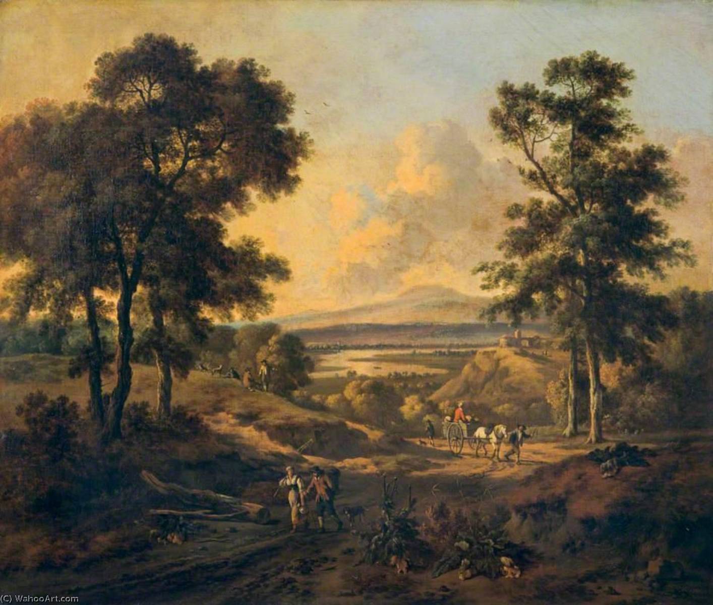 Order Paintings Reproductions Landscape with Figures, 1665 by Jan Jansz Wijnants (1632-1684, Netherlands) | ArtsDot.com
