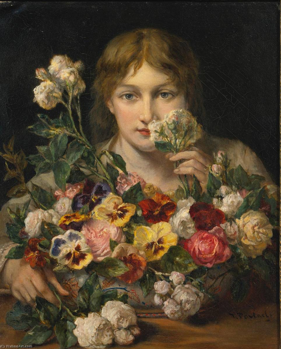 Order Paintings Reproductions Sweet Flowers by Jean François Portaels (1818-1895) | ArtsDot.com