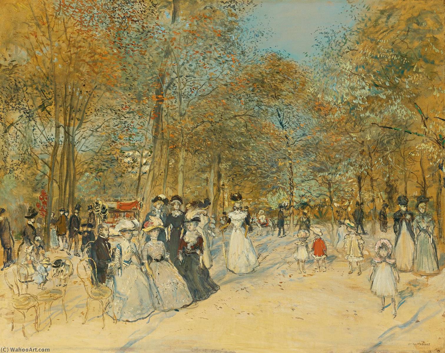Order Oil Painting Replica Les Champs Élysées by Jean-François Raffaelli (1850-1924, France) | ArtsDot.com