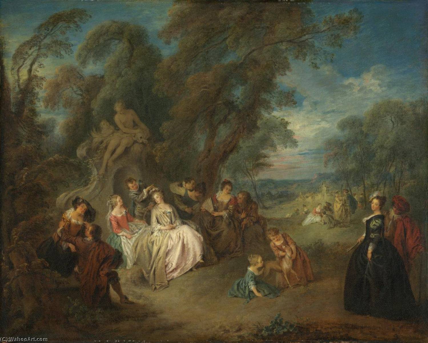 Order Oil Painting Replica Fetes Champetre, 1730 by Jean-Baptiste Pater (1695-1736, France) | ArtsDot.com