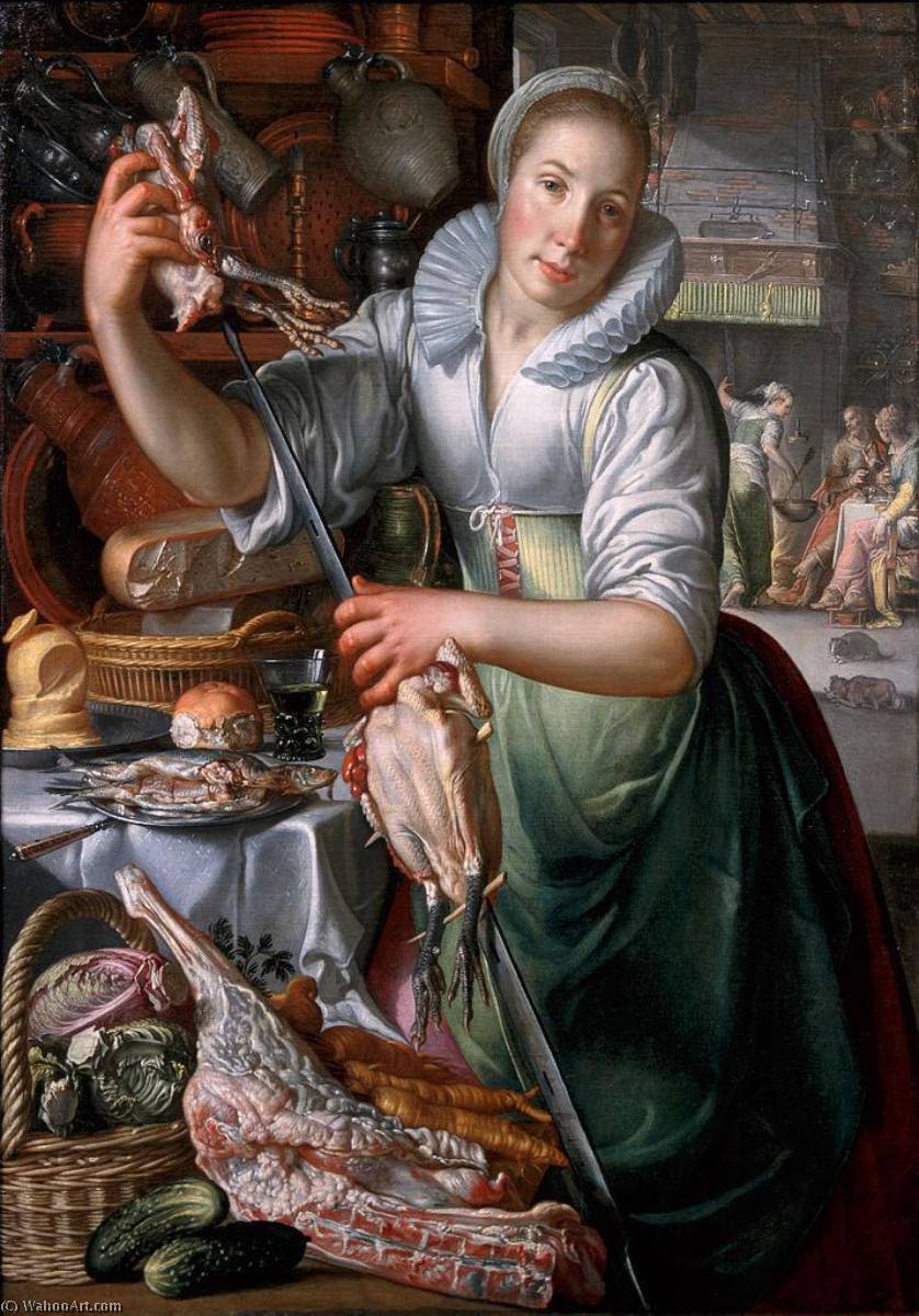 Order Oil Painting Replica A Kitchenmaid, 1625 by Joachim Antonisz Wtewael | ArtsDot.com