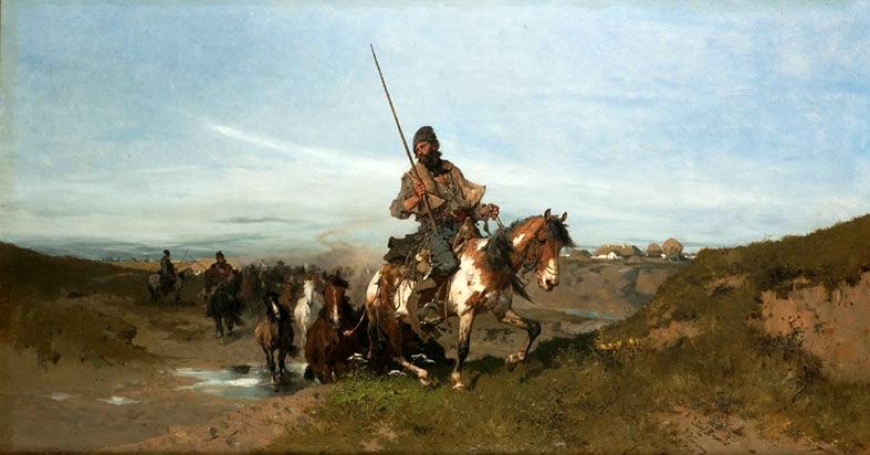 Buy Museum Art Reproductions The steppe farm, 1876 by Jozef Brandt | ArtsDot.com