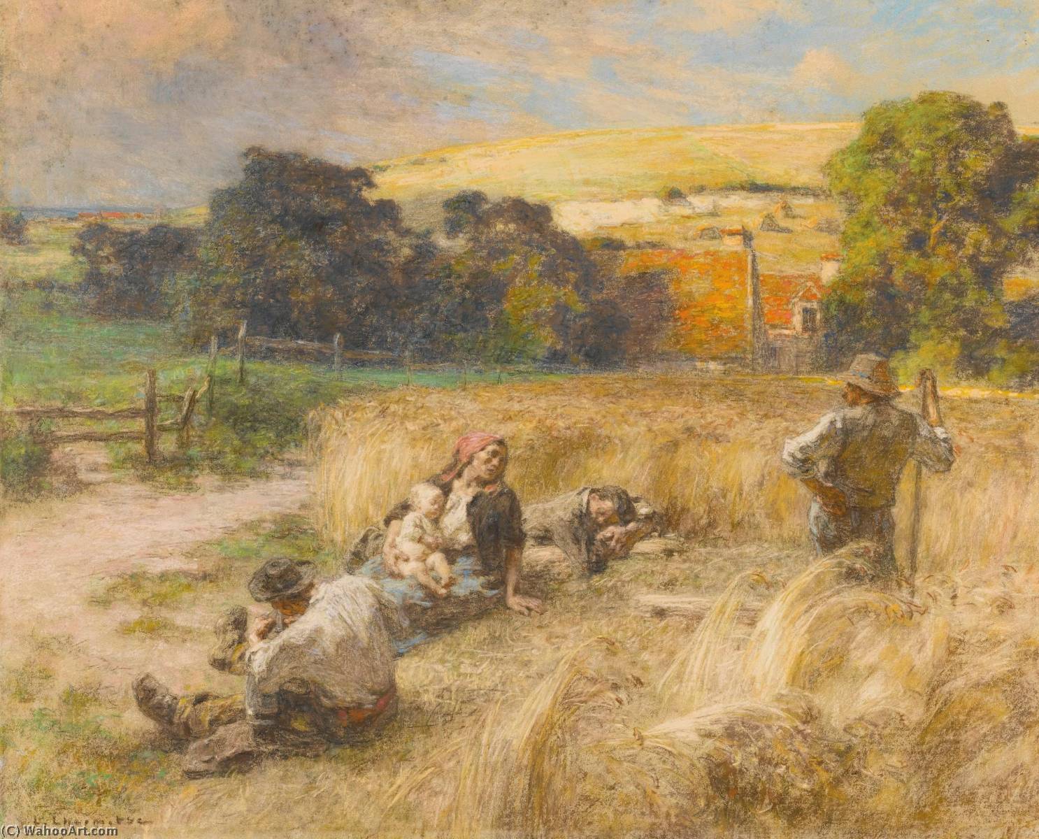 Order Paintings Reproductions En Moisson by Léon Augustin L'hermitte (1844-1925, France) | ArtsDot.com