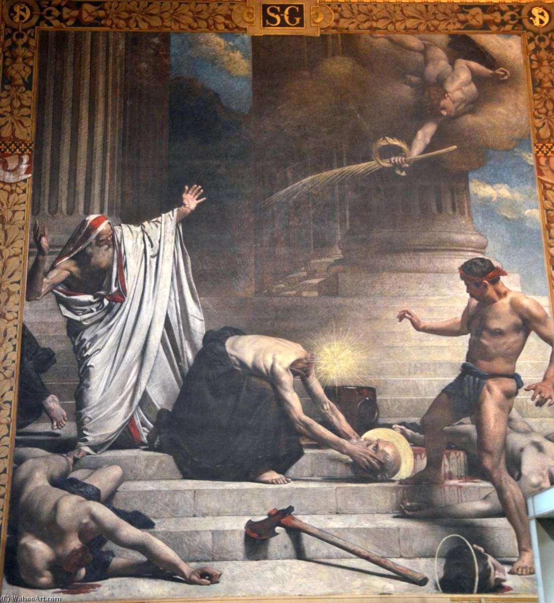 Order Oil Painting Replica The Martyrdom of Saint Denis (also known as Martyr de Saint Denis) by Léon Joseph Florentin Bonnat (1833-1922) | ArtsDot.com