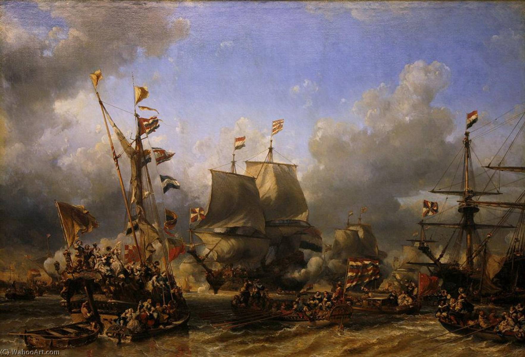Buy Museum Art Reproductions The Embarkation of De Ruyter and De Witt at Texel, 1667 by Louis Gabriel Eugène Isabey (1803-1886, France) | ArtsDot.com