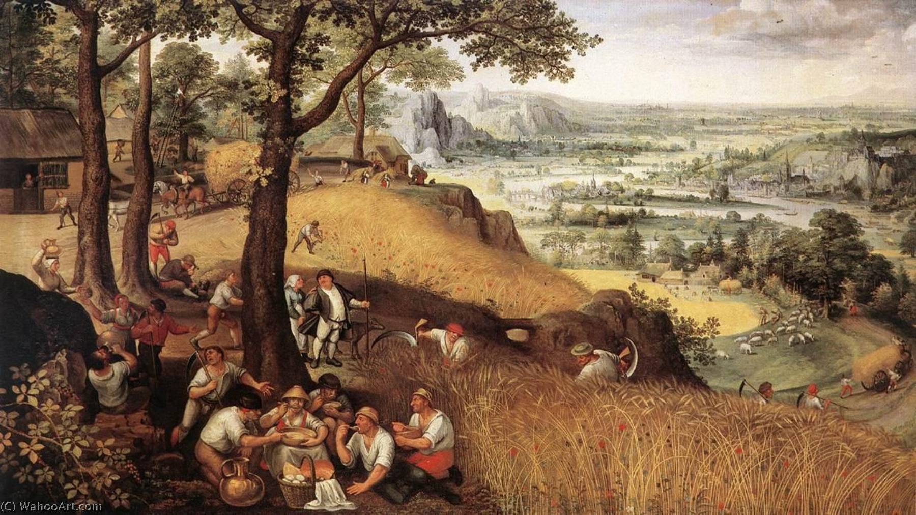 Order Oil Painting Replica Landscape in Summer, 1585 by Lucas Van Valckenborch I (1535-1597) | ArtsDot.com