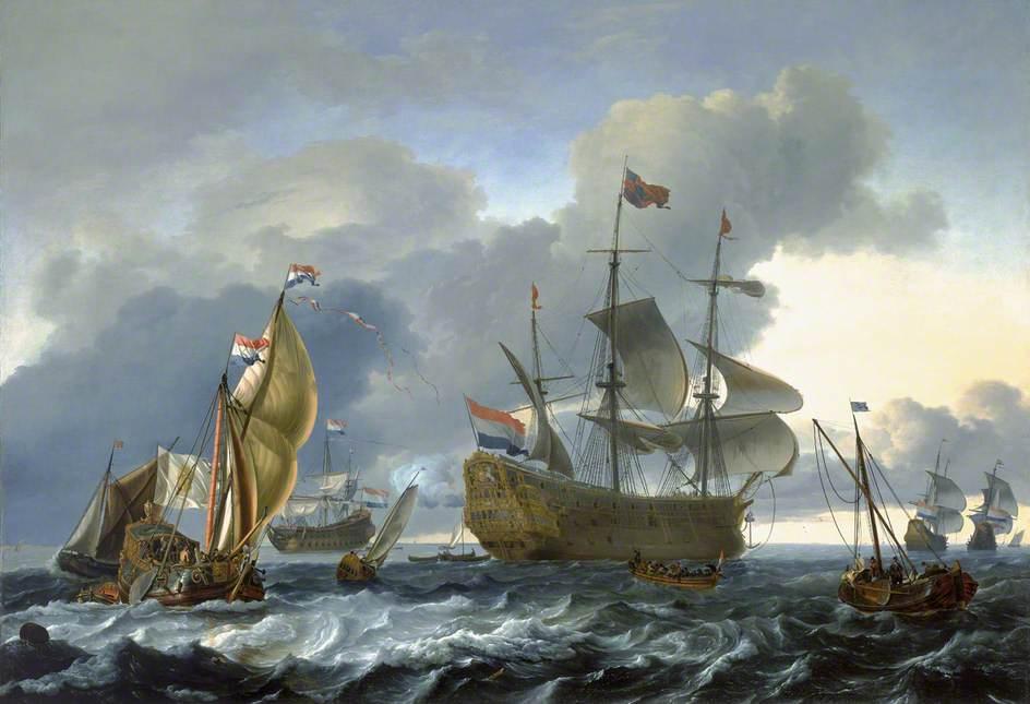 Order Art Reproductions Dutch Attack on the Medway the `Royal Charles` Carried into Dutch Waters, 12 June 1667, 1667 by Ludolf Backhuysen | ArtsDot.com