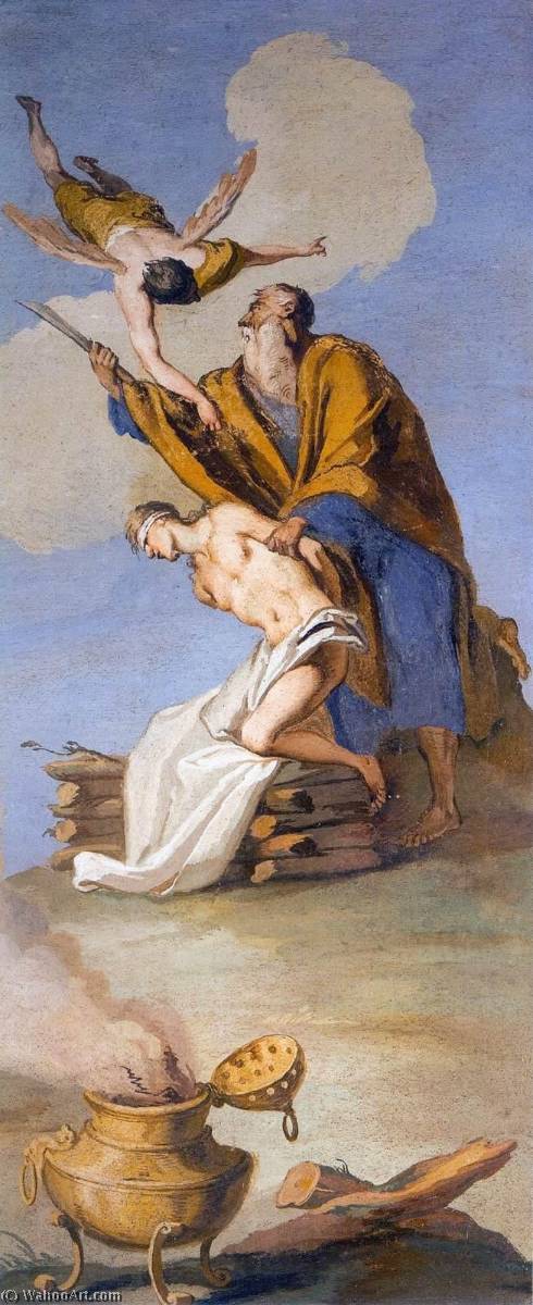 Order Oil Painting Replica The Sacrifice of Isaac, 1717 by Mattia Bortoloni (1695-1750) | ArtsDot.com