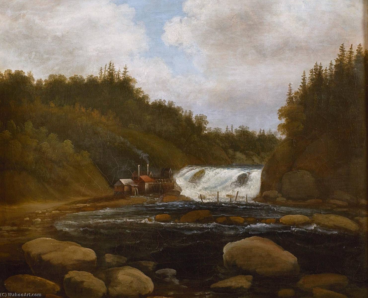 Order Oil Painting Replica Landscape with mill and rapids, 1840 by Peder Balke (1804-1887, Norway) | ArtsDot.com