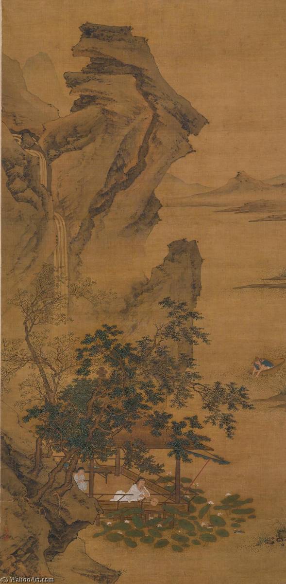 Order Paintings Reproductions SUMMER REVERIE BY THE LOTUS POND by Qiu Ying (1494-1552, China) | ArtsDot.com