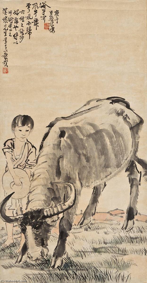 Buy Museum Art Reproductions BUFFALO AND THE HERD BOY by Xu Beihong (Inspired By) (1895-1953, China) | ArtsDot.com