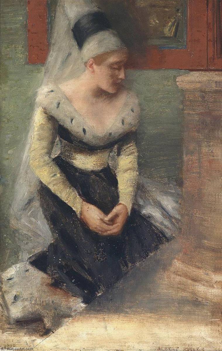Order Paintings Reproductions A Lady by Albert Von Keller (1844-1920) | ArtsDot.com