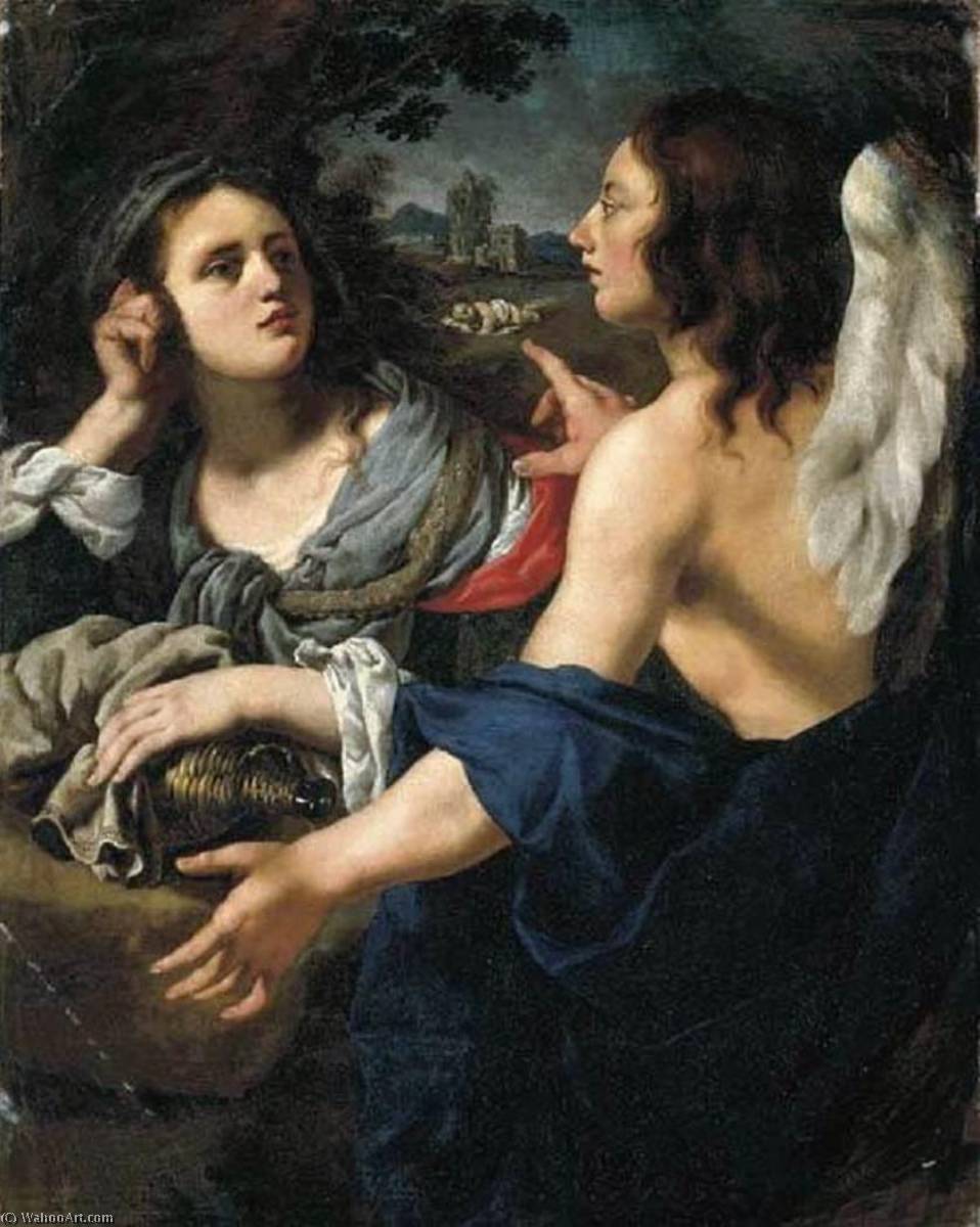 Order Art Reproductions Hagar and the Angel by Alessandro Rosi (1627-1697) | ArtsDot.com