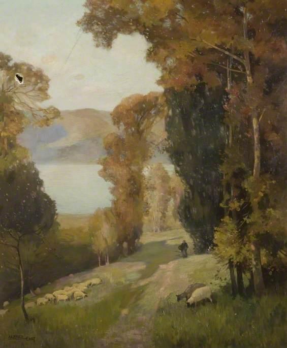 Order Paintings Reproductions Landscape in Autumn by Alfred East (1844-1913) | ArtsDot.com
