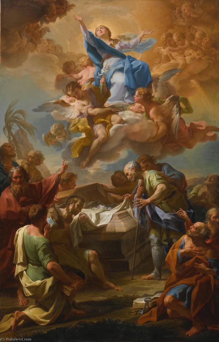 Order Oil Painting Replica Assumption of the Virgin by Bottega Di Corrado Giaquinto (1703-1765) | ArtsDot.com