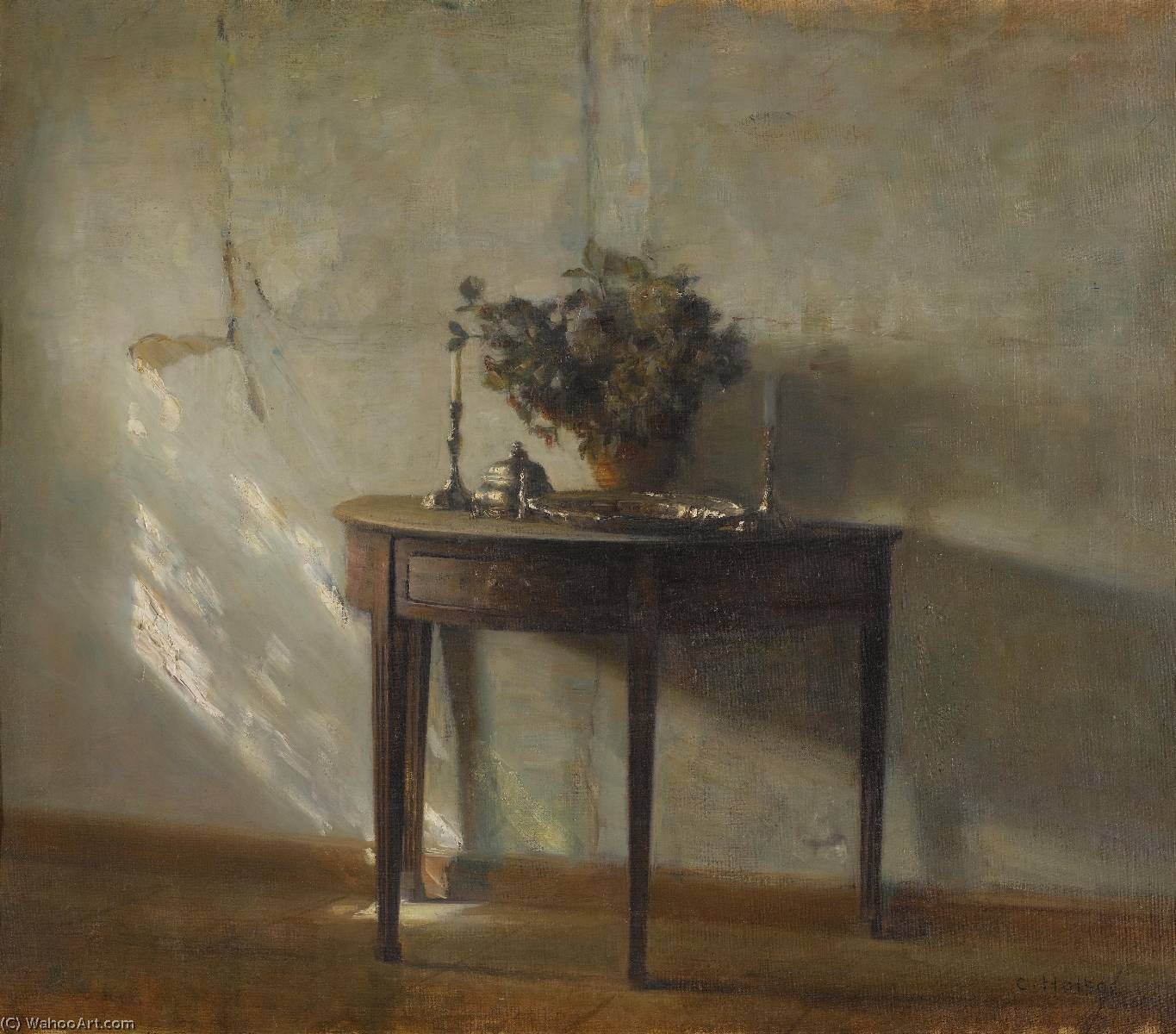 Order Paintings Reproductions A Sunlit Interior by Carl Holsøe (1863-1935) | ArtsDot.com