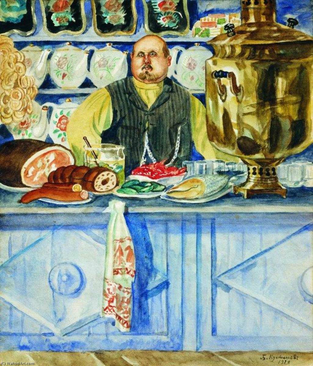 Order Oil Painting Replica The Innkeeper, 1920 by Boris Mikhaylovich Kustodiev | ArtsDot.com