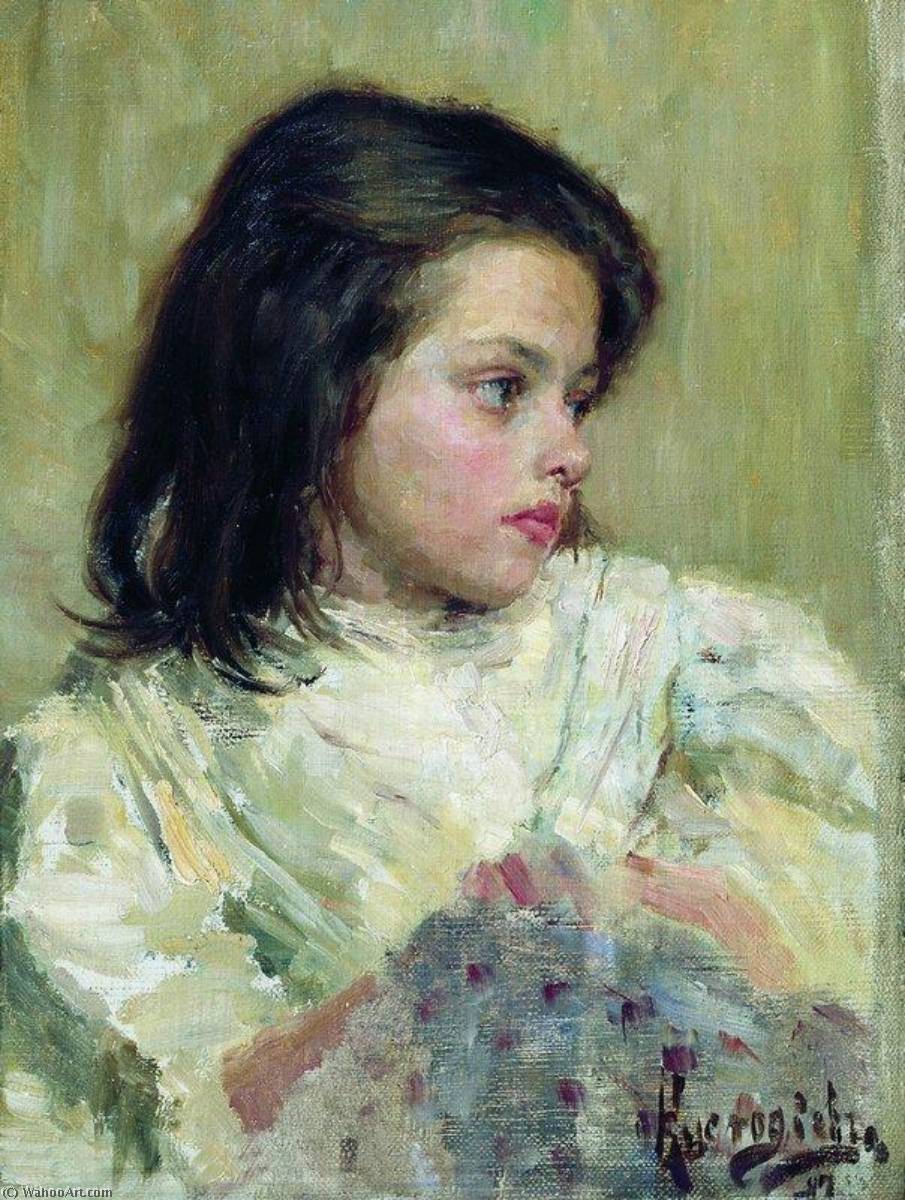 Ordinare Riproduzioni D'arte Capo di una ragazza, 1897 di Boris Mikhaylovich Kustodiev | ArtsDot.com