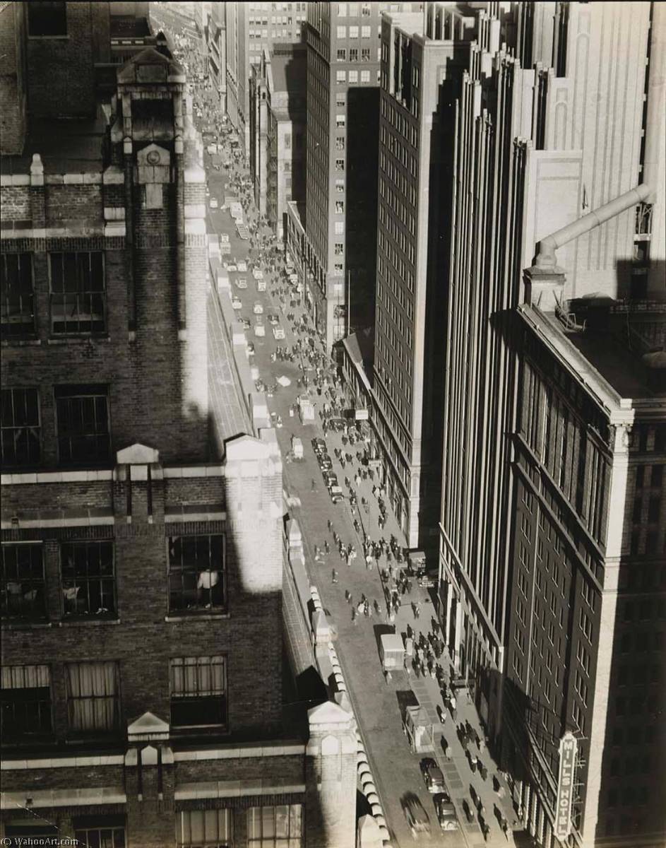 Buy Museum Art Reproductions Seventh Avenue Looking North from 35th Street Manhattan, 1935 by Berenice Abbott (Inspired By) (1898-1991, United States) | ArtsDot.com