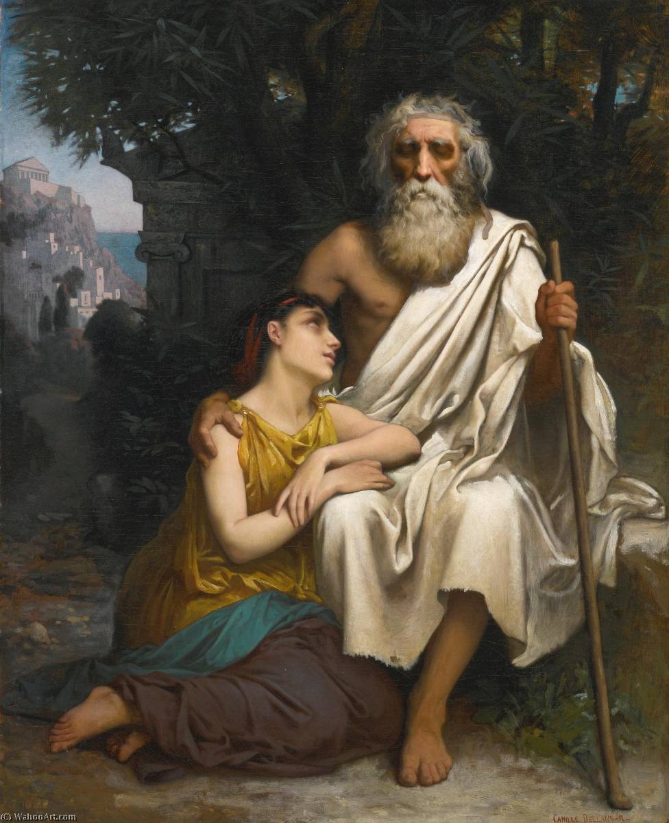 Order Paintings Reproductions Oedipus and Antigone by Camille Félix Bellanger (1853-1923) | ArtsDot.com