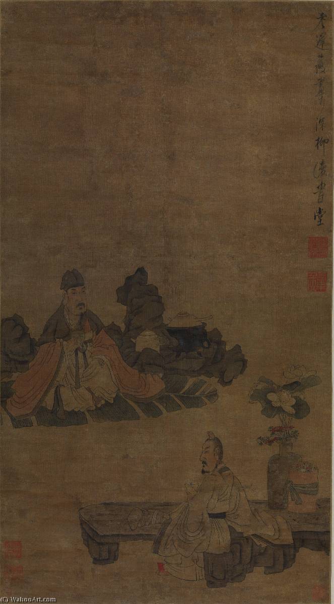 Buy Museum Art Reproductions Tasting tea by Chen Hongshou (1598-1652) | ArtsDot.com