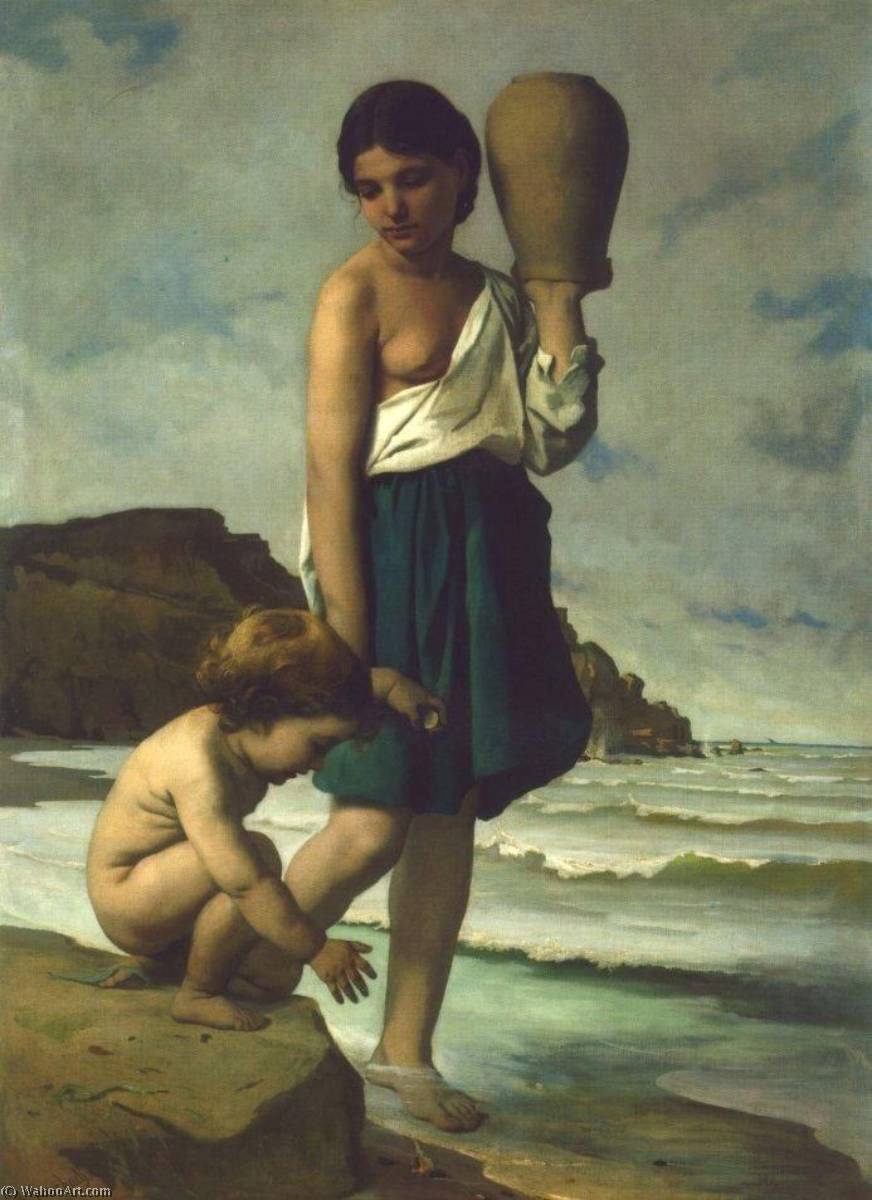 Buy Museum Art Reproductions Kinder am Strande, 1867 by Anselm Feuerbach (1829-1880) | ArtsDot.com