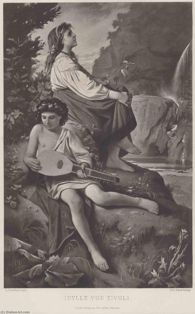 Pedir Grabados De Calidad Del Museo Idylle von Tivoli de Anselm Feuerbach (1829-1880) | ArtsDot.com
