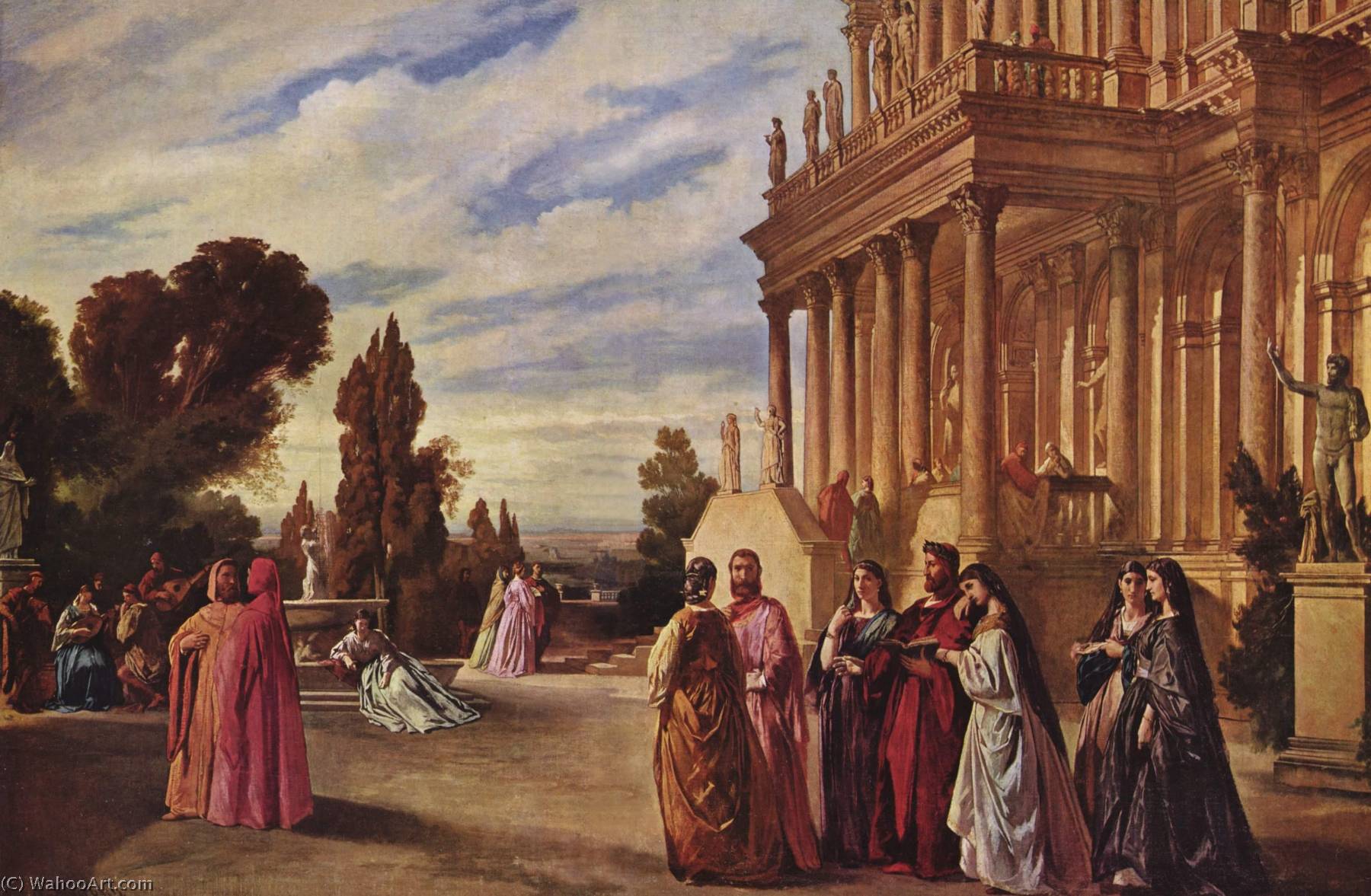 Order Oil Painting Replica Deutsch Garten des Ariost, 1863 by Anselm Feuerbach (1829-1880) | ArtsDot.com