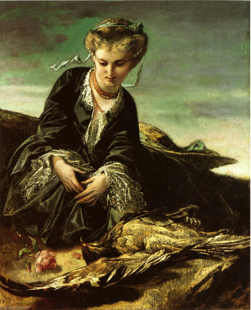 Pedir Reproducciones De Pinturas Das Mädchen mit dem Vogel, 1854 de Anselm Feuerbach (1829-1880) | ArtsDot.com