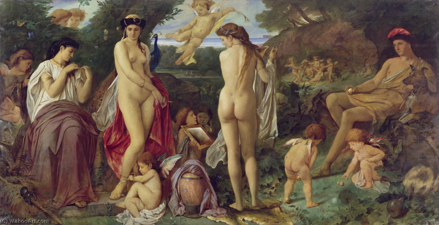 順序 油絵 パリの審判, 1870 バイ Anselm Feuerbach (1829-1880) | ArtsDot.com