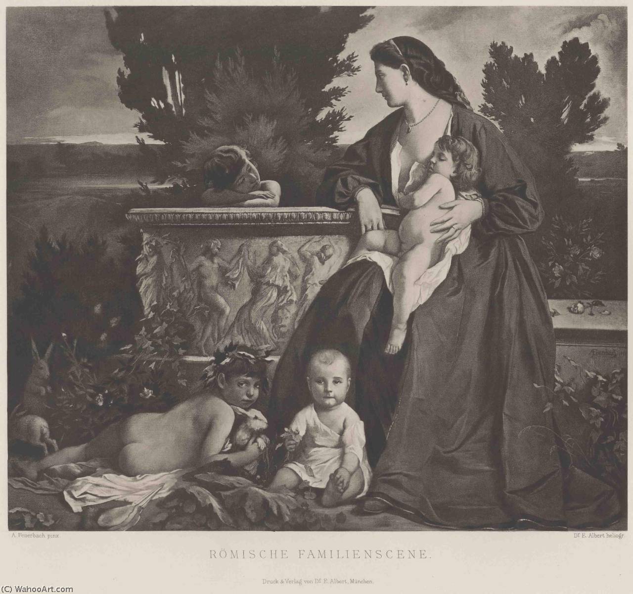 Pedir Grabados De Calidad Del Museo Römische Familienszene de Anselm Feuerbach (1829-1880) | ArtsDot.com