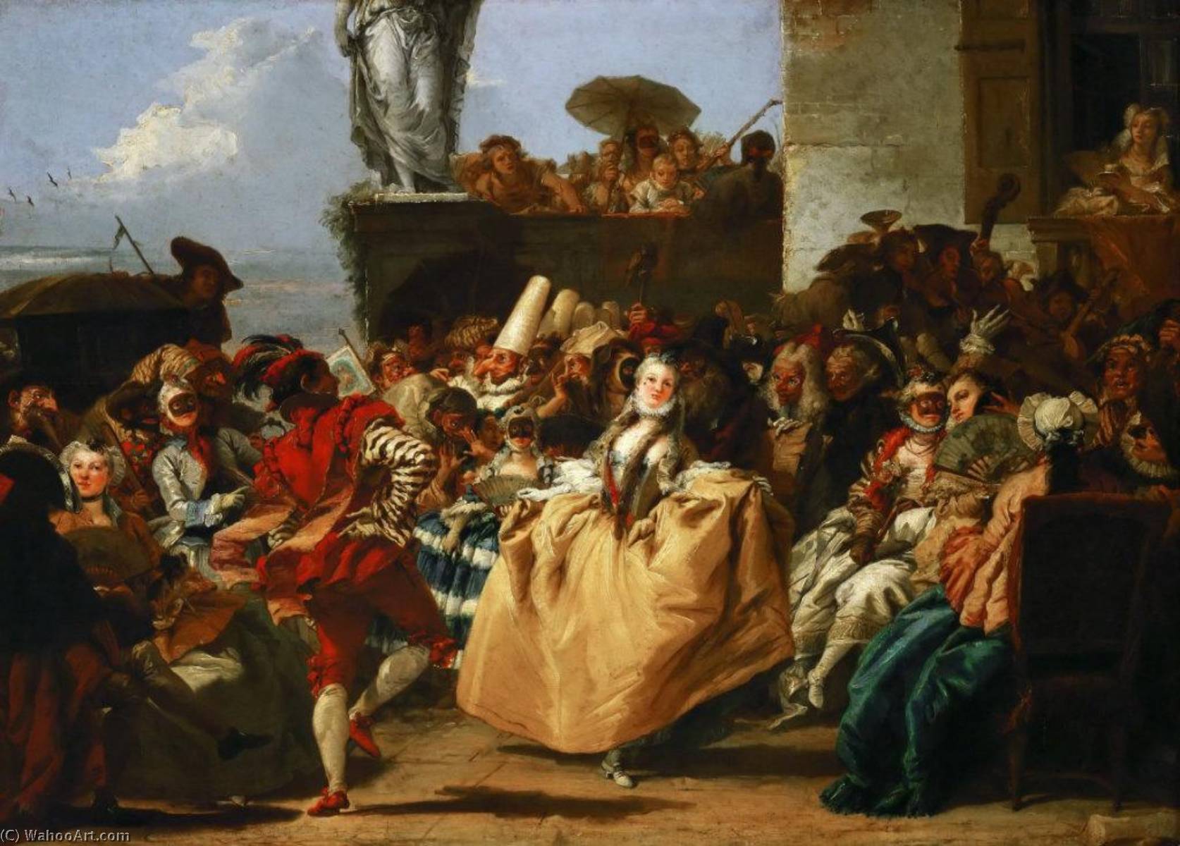 Order Paintings Reproductions The Minuet (also known as Carnival Scene), 1755 by Giandomenico Tiepolo (1727-1804) | ArtsDot.com