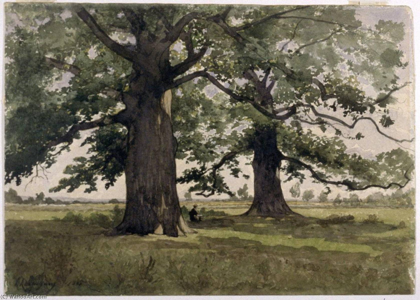 Order Oil Painting Replica Landscape with an Artist Sketching, 1885 by Henri-Joseph Harpignies (1819-1916, France) | ArtsDot.com