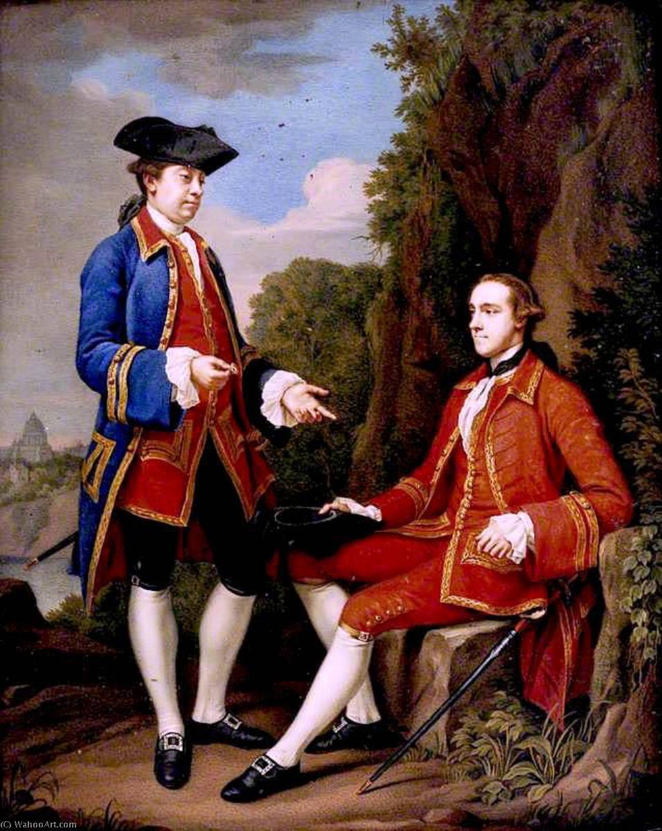 Order Paintings Reproductions George Harry Grey, Lord Grey of Groby,, and His Travelling Companion, Sir Henry Mainwaring, 4th Bt, 1760 by Nathaniel Dance-Holland | ArtsDot.com