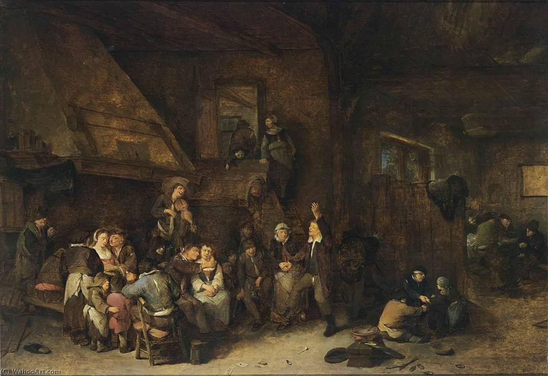 Order Paintings Reproductions Tavern Interior by Cornelis Pietersz Bega (1630-1664, Netherlands) | ArtsDot.com