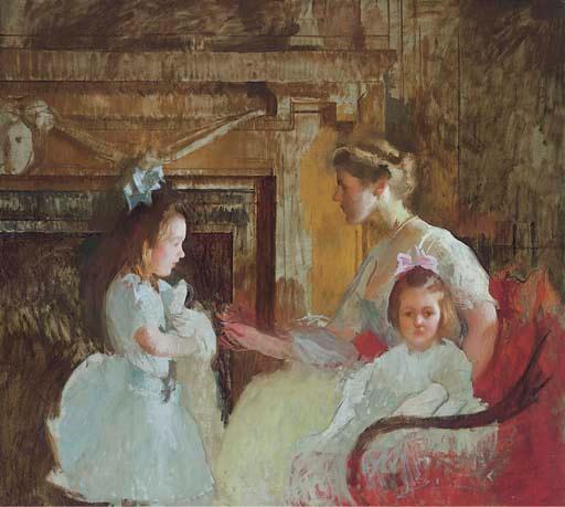 Order Art Reproductions Mrs. George Putnam and Her Daughters, 1910 by Edmund Charles Tarbell (1862-1938, United States) | ArtsDot.com