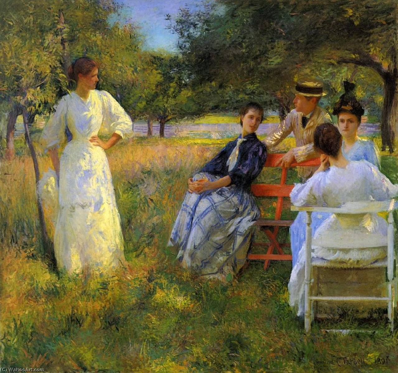 Pedir Reproducciones De Pinturas En el huerto, 1891 de Edmund Charles Tarbell (1862-1938, United States) | ArtsDot.com