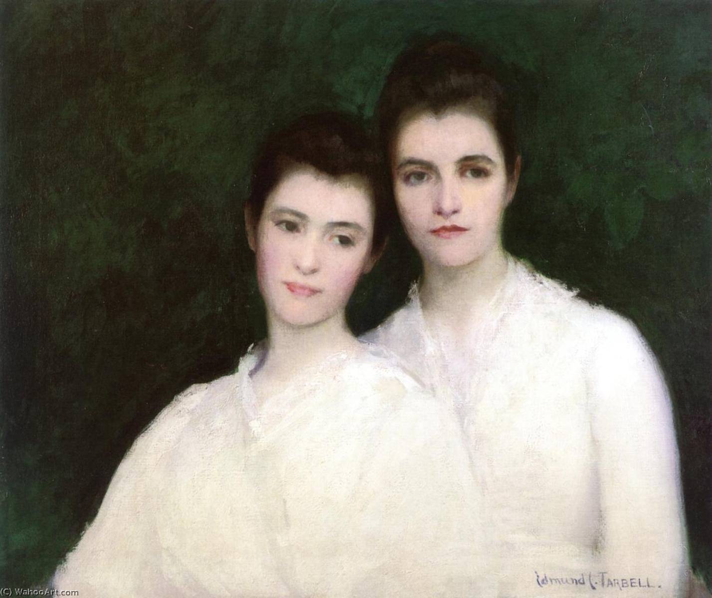 Order Paintings Reproductions Emeline and Josephine Tarbell (The Artist`s Wife and Daughter), 1905 by Edmund Charles Tarbell (1862-1938, United States) | ArtsDot.com