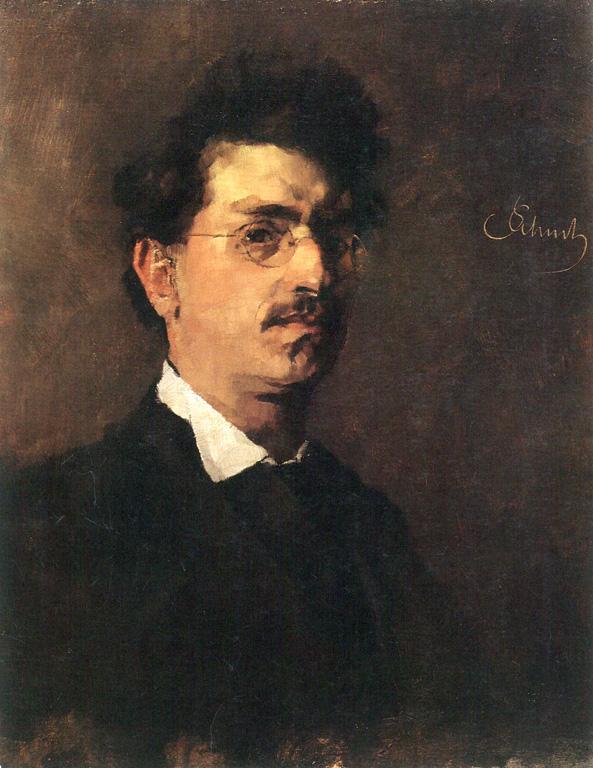 Buy Museum Art Reproductions German Carl Schuch, Self portrait, Munich 1876, 1876 by Carl Eduard Schuch (1846-1903, Austria) | ArtsDot.com