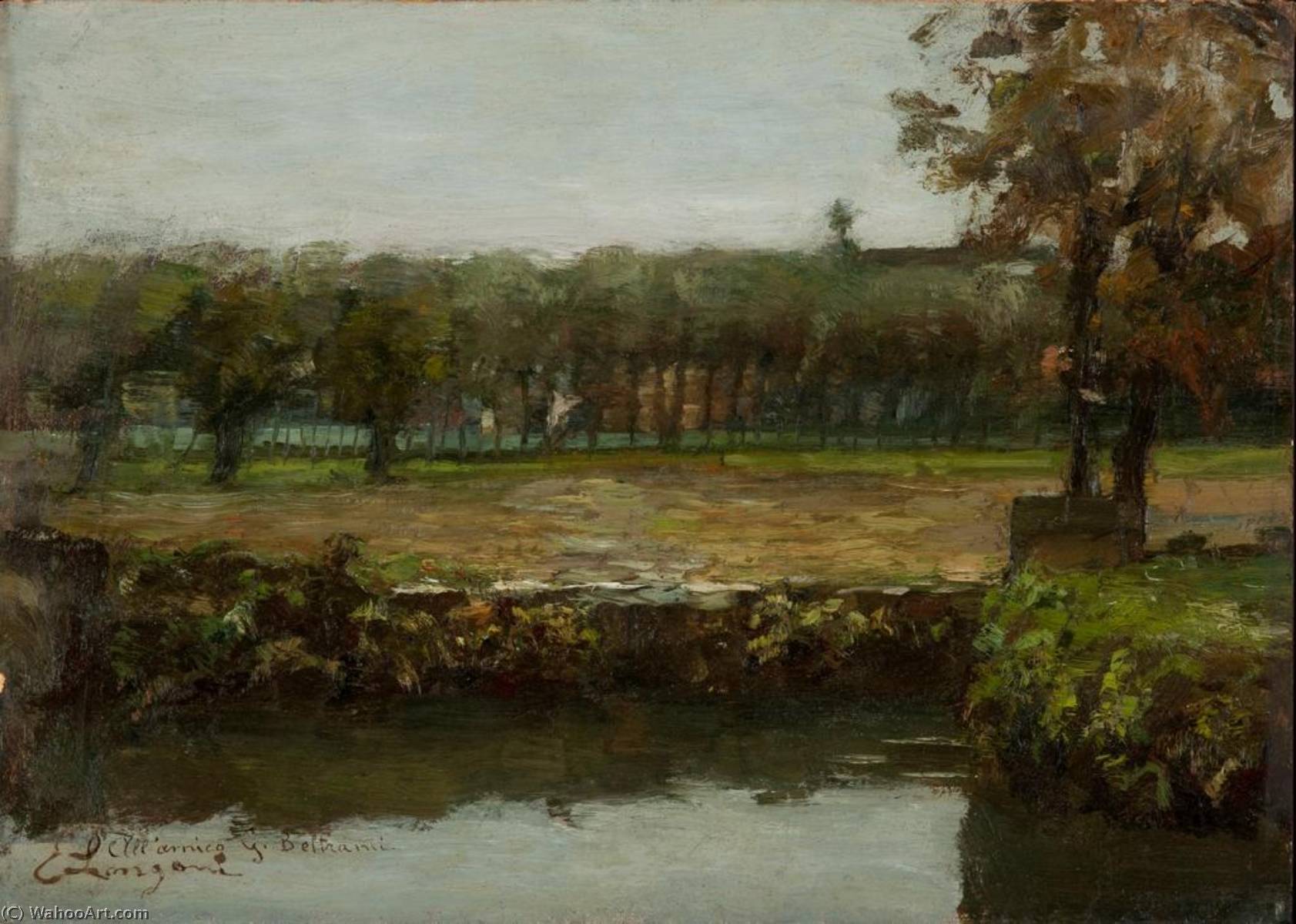 Order Oil Painting Replica Milanese countryside, 1894 by Emilio Longoni (1859-1932) | ArtsDot.com